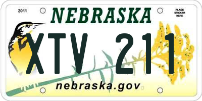 NE license plate XTV211