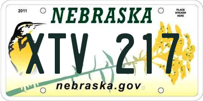 NE license plate XTV217