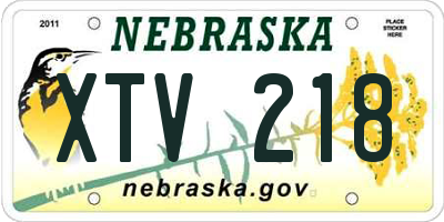 NE license plate XTV218