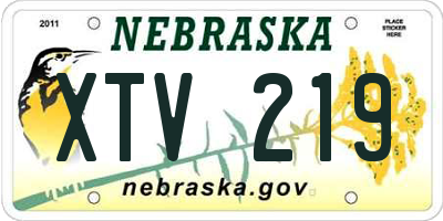 NE license plate XTV219