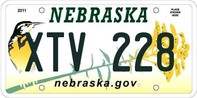 NE license plate XTV228