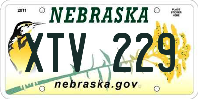 NE license plate XTV229