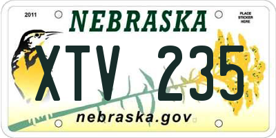 NE license plate XTV235