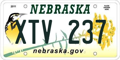 NE license plate XTV237