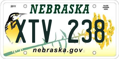 NE license plate XTV238
