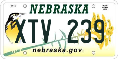 NE license plate XTV239