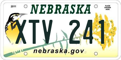 NE license plate XTV241