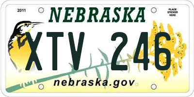 NE license plate XTV246