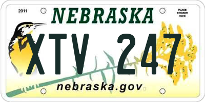 NE license plate XTV247