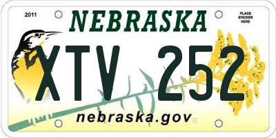NE license plate XTV252