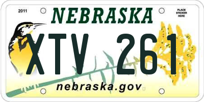 NE license plate XTV261