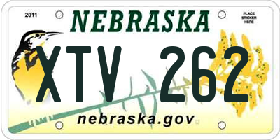 NE license plate XTV262