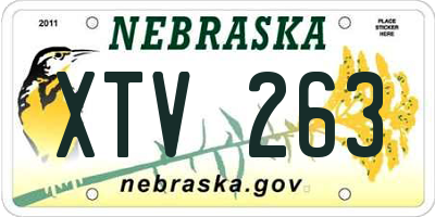 NE license plate XTV263