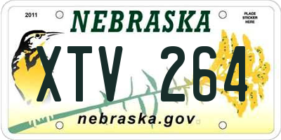 NE license plate XTV264