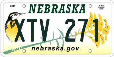 NE license plate XTV271