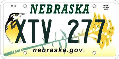 NE license plate XTV277