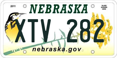 NE license plate XTV282