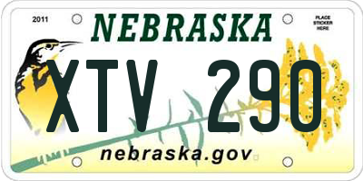 NE license plate XTV290