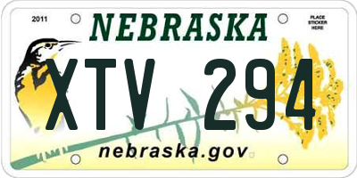 NE license plate XTV294
