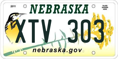 NE license plate XTV303