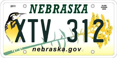 NE license plate XTV312