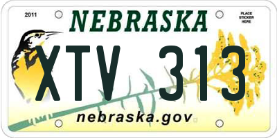 NE license plate XTV313