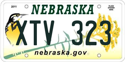 NE license plate XTV323