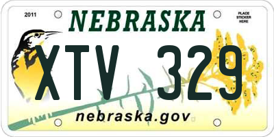 NE license plate XTV329