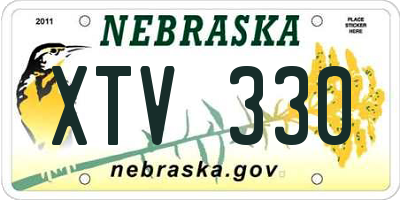 NE license plate XTV330