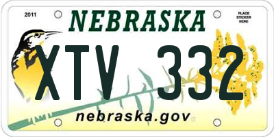 NE license plate XTV332