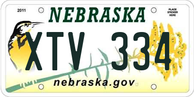 NE license plate XTV334