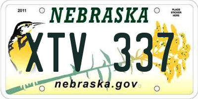 NE license plate XTV337