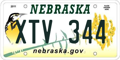 NE license plate XTV344
