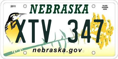 NE license plate XTV347
