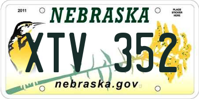 NE license plate XTV352