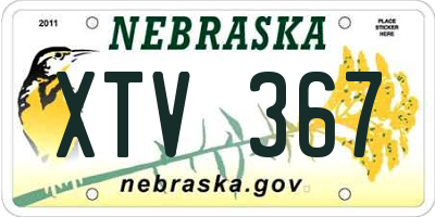NE license plate XTV367