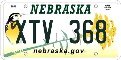 NE license plate XTV368