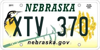 NE license plate XTV370