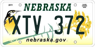 NE license plate XTV372