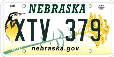 NE license plate XTV379