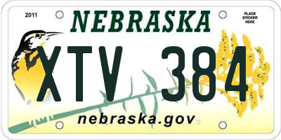 NE license plate XTV384