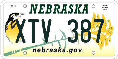 NE license plate XTV387