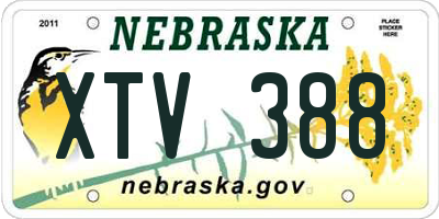 NE license plate XTV388