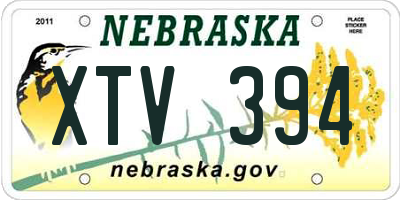 NE license plate XTV394