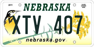 NE license plate XTV407