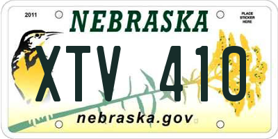 NE license plate XTV410