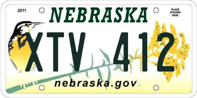 NE license plate XTV412