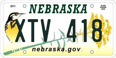 NE license plate XTV418
