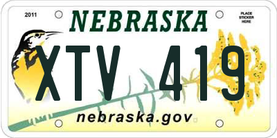 NE license plate XTV419