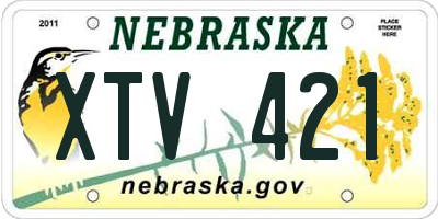 NE license plate XTV421